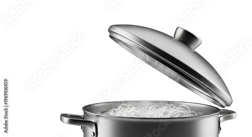 Pot of Bubbling Water Under a Lid