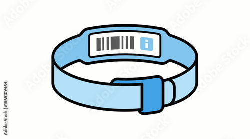Light Blue Wristband with Barcode and Information Symbol