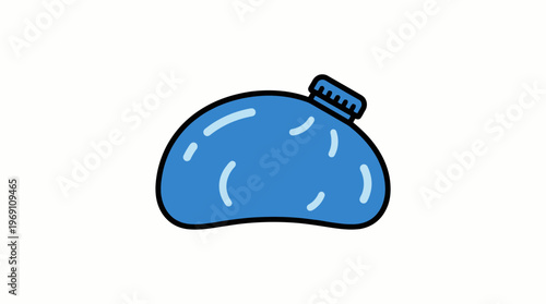 Cartoon Blue Ice Pack Illustration for Soothing Pain Relief and Cold Therapy Comfort