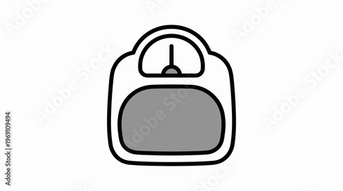Stylized Bathroom Scale Icon for Health and Fitness Tracking
