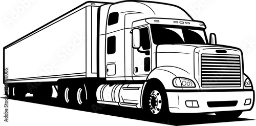 Semi truck on vector illustration