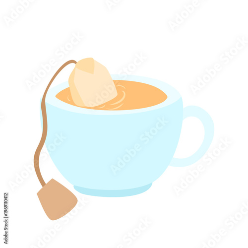 flat design vector illustration of a glass of tea, tea day