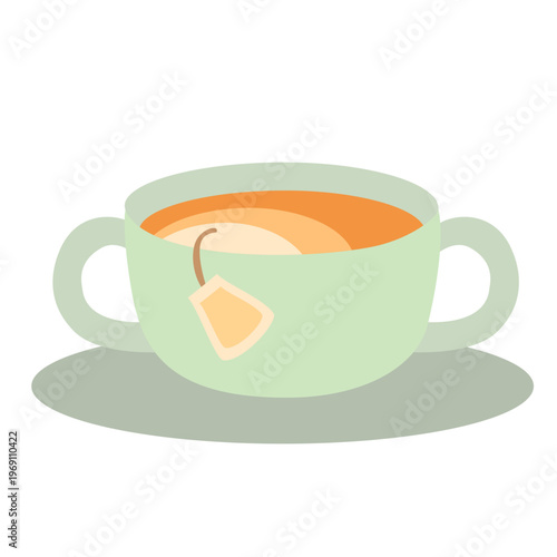 flat design vector illustration of a glass of tea, tea day