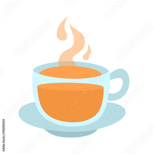 flat design vector illustration of a glass of tea, tea day
