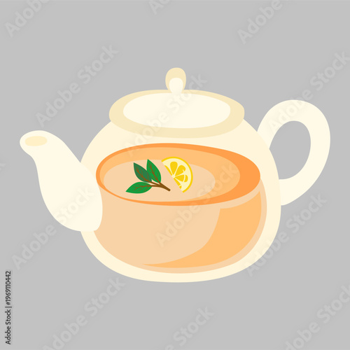 flat design vector illustration of a glass of tea, tea day