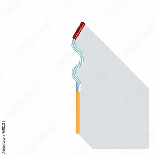 smoking cigarette with smoke trail isolated on white background