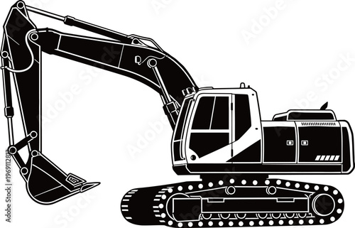Black excavator