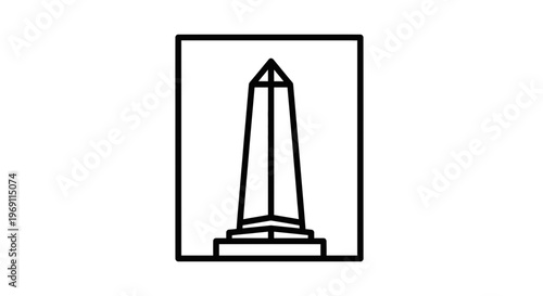 Minimalist Obelisk Landmark Outline Icon Graphic Representation for Design Purposes