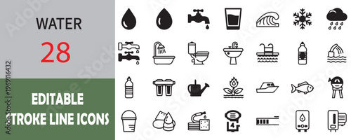 Black solid icons collection for technology and business, set of 28 vector symbols, digital interface and hardware glyphs for web design