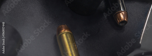 Abstract Metal and Ammunition Macro with Dark Industrial Texture