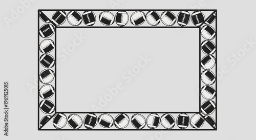 American Football Border Frame with Copy Space - Sports Design Element
