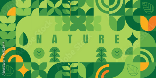 Seamless background pattern of fresh green natural leaves. Botanical foliage texture creating a clean, organic. Vector illustration.