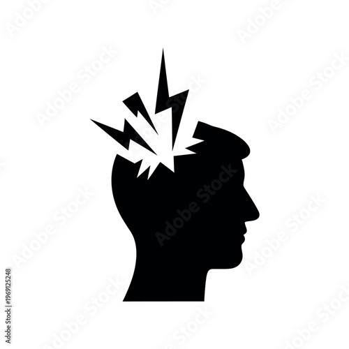 Headache migraine pain stress symbol.