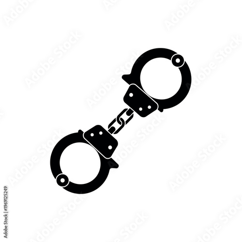 Handcuffs black silhouette icon.