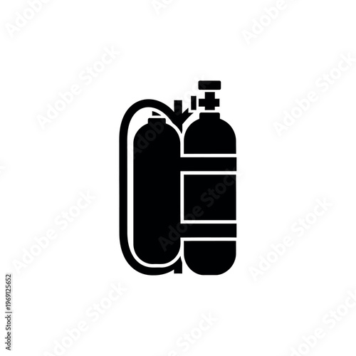 Scuba Diving Tank Oxygen Cylinder Equipment Icon.