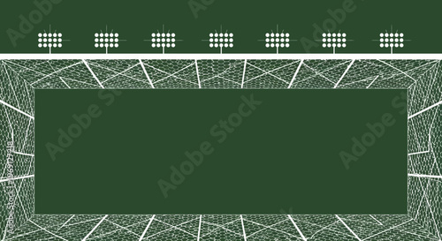 Modern Stadium Lights and Field Background with Copy Space