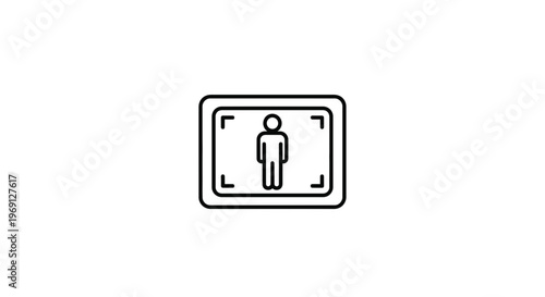 Digital human identification icon representing user recognition and biometric security features