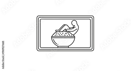 A captivating line art illustration showcasing a stylized human figure comfortably resting within