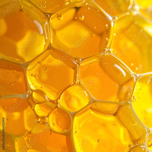 Wallpaper Mural Close-up of Honeycomb Cells Filled with Golden Honey. Torontodigital.ca