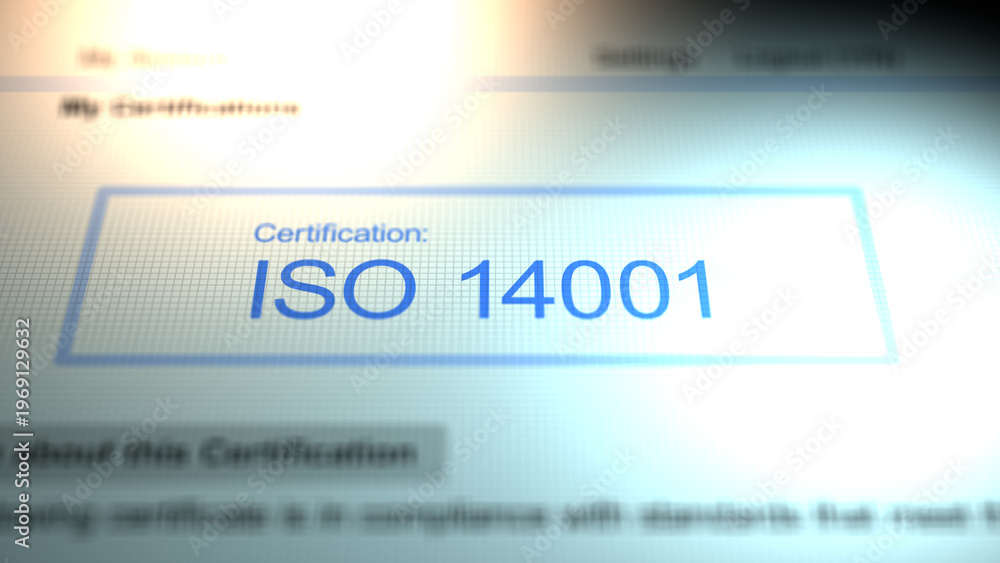 Naklejka premium Camera Slides By A Business Certification of ISO 14001