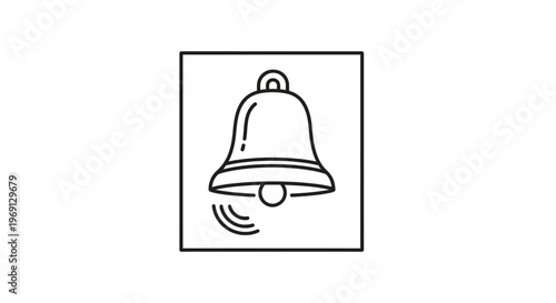 Minimalistic black outline bell icon signaling an important notification or audible alert