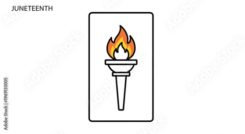 Juneteenth celebration torch icon illustrating freedom, emancipation, and historical significance