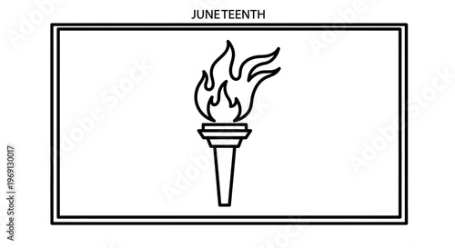 Juneteenth freedom torch icon celebrating emancipation day and cultural liberation history