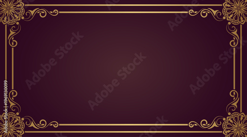 Classic ornamental gold mandala frame