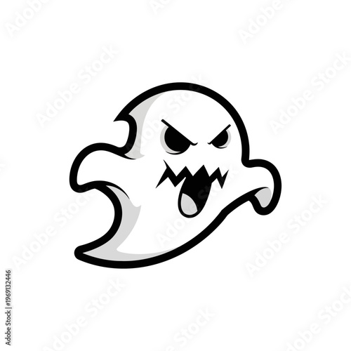 Angry Ghost Cartoon Character Illustration.