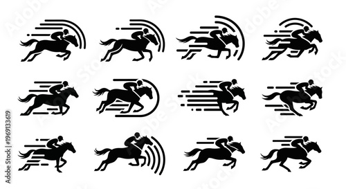 Horse Racing Silhouette Motion Graphics.