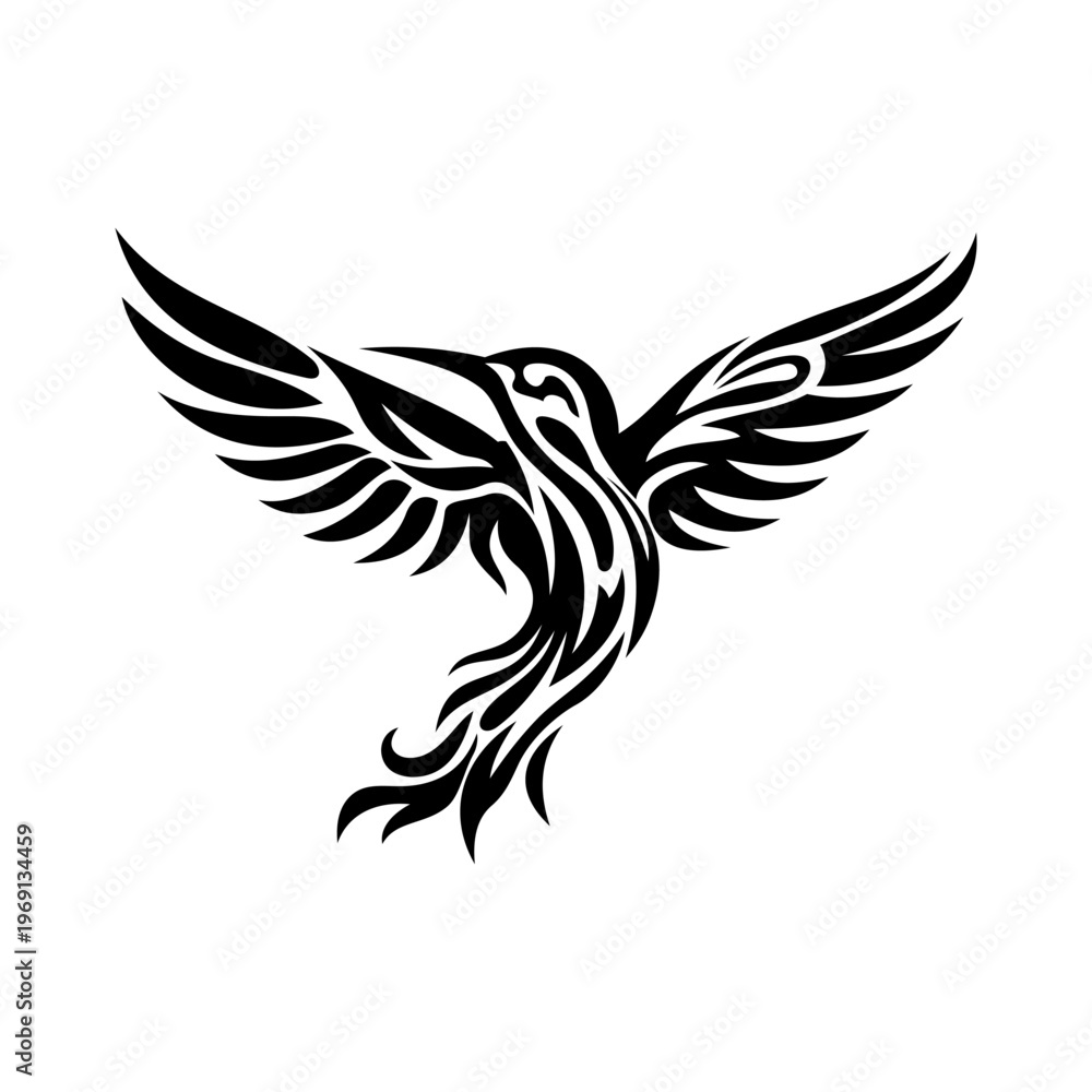 Fototapeta premium Tribal Tattoo Hummingbird design vector templates simple and modern