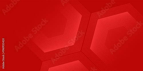 Abstract hexagon rendering of red abstract glass background simple