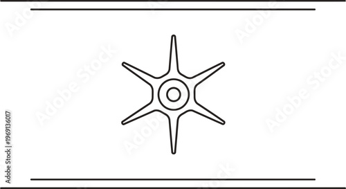 Minimalist six-pointed star or stylized cell icon with central rings, perfect for modern design