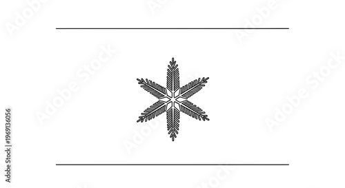 Minimalist geometric snowflake design with natural botanical elements for elegant visuals