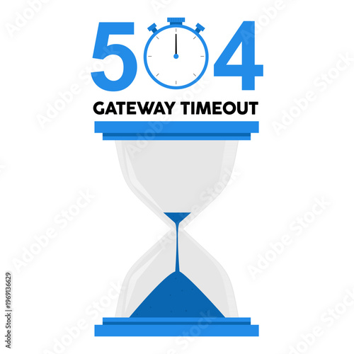 504 Gateway Timeout Error Concept Illustration