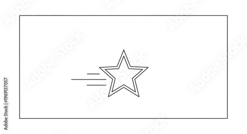 Dynamic outline star icon showing rapid progress and superior achievement vector graphic