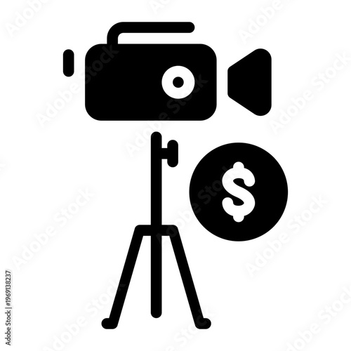 video camera glyph icon
