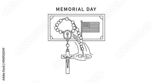 Honoring fallen heroes with spiritual symbols and national allegiance on Memorial Day commemoration