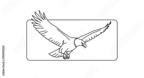 Majestic soaring raptor bird illustration depicting aerial prowess and wild freedom in graphic