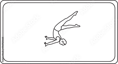 Clean graphic representation of an active person demonstrating incredible physical dexterity