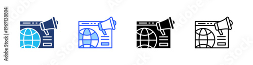 Digital Marketing Multi Style Icon Set Vector 