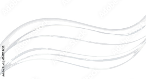 Clean white abstract wave brush stroke with subtle texture and smooth curves