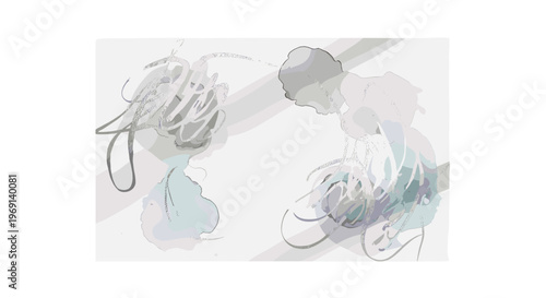 Abstract watercolor splashes with light textures and subtle pastel color gradients