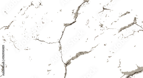 Cracked white surface texture with gray lines and small debris abstract background