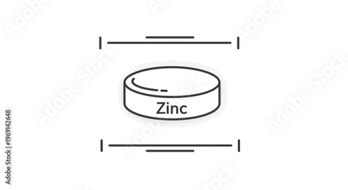 Essential zinc mineral supplement concept for human health and daily wellness requirements