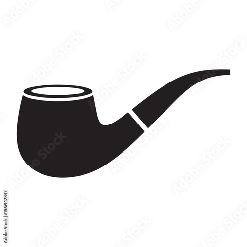 Tobacco pipe vector silhouette icon