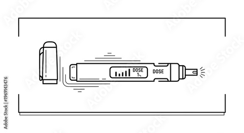 Modern medical injector pen device showcasing precise digital dose administration for healthcare