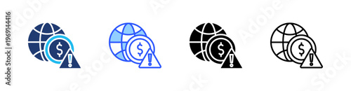 Crisis Multi Style Icon Set Vector 