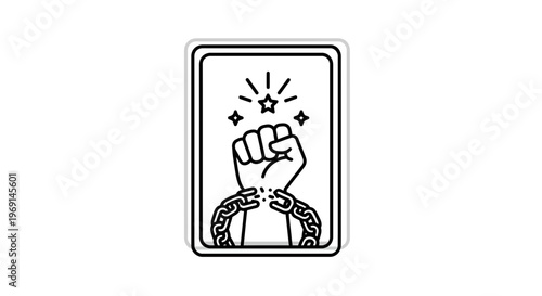 Empowering graphic of a determined fist shattering restrictive chains, symbolizing newfound