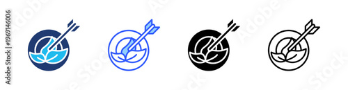 Sustainability Focus Multi Style Icon Set Vector 